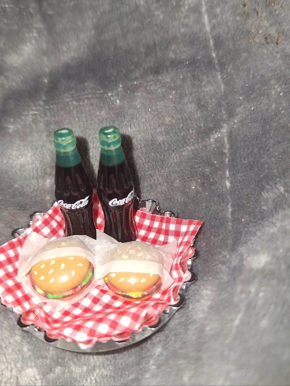 Vintage Minature Coke & Burgers~1998 Coca-Cola Car Hop Waitress Barbie~Dollhouse